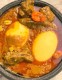 sauce graine au poulet  foutou banane 