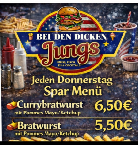 Currybratwurst Box mit Pommes Mayo/Ketchup