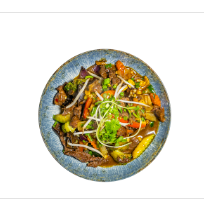 Wieprzowina po seczuańsku z bambusem, marchewką, selerem i chili  🌶️🌶️