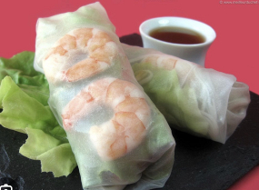 Rouleaux de printemps aux crevettes ou boeuf (2 pcs)
