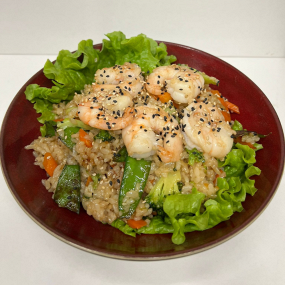 Riz sauté crevettes légumes