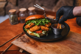 Strips burger + hranolky