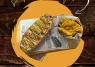 Meniu Sandwich Cu Cartofi Bărcuțe Și Sos Cheddar