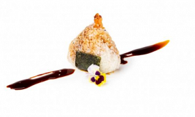  Onigiri Con Riso e Gambero Fritto, Salsa Teriyaki