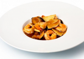 Gamberi Funghi E Bambu