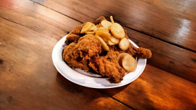 Gebraten Hähnchen (halb)