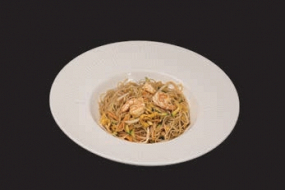 163. Spaghetti di riso con gamberi