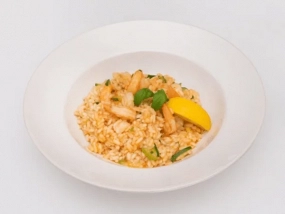 Risotto z cukinią i krewetkami