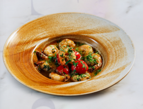 Creveți în Sos De Unt Cu Usturoi