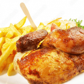 12.1/2 Hähnchen mit Pommes