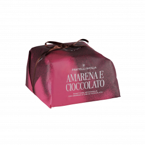 PANETTONE ARTIGIANALE CON AMARENE E CUBI DI CIOCCOLATO