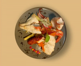 Grigliata mista di pesce con verdure