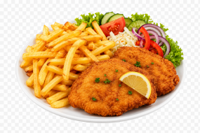 Vepřový řízek XXL (200 g) s přílohou