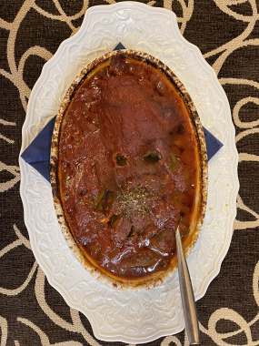 Lammhaxe mit grünen Bohnen