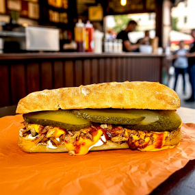 Pulled Pork Deluxe szendvics Nagy adag 