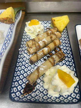 Nems banane sauce chocolat x4