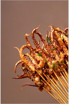 213. Spiedini tentacoli di totano 2pz 鱿鱼须串