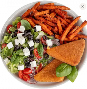 Żółty ser panierowany