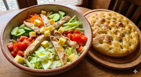 Salată Art Pub și Lipie Foccacia