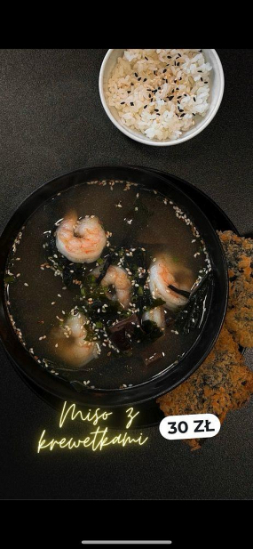 Miso zupa z krewetkami