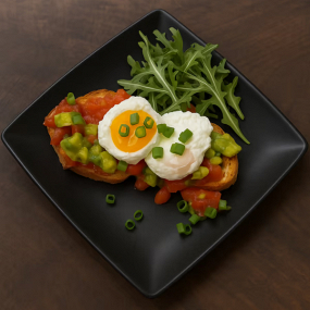 Bruschete cu Ou Poșat și Guacamole
