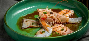 809.Carpaccio scampi branzino