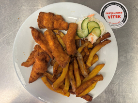 7. Kuřecí MINI řízečky, dom. hranolky, dom. majonéza