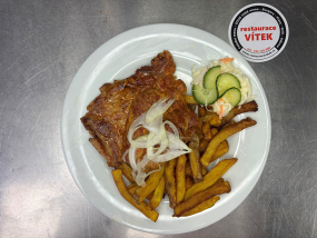 5. Grilovaná v. krkovice, opékané brambory