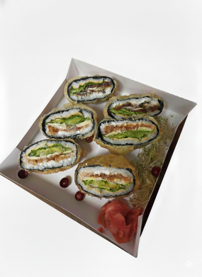 Burger z tatarem z łososia