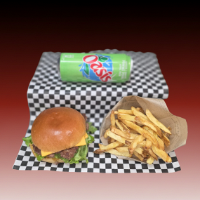 Burger bœuf (frites maison+boisson canette) 