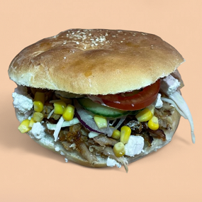 Döner kukoricával és feta sajttal