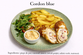 Cordon Bleu cu Cartofi Pai și Sos
