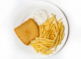 Smažený sýr, hranolky, tatarka box