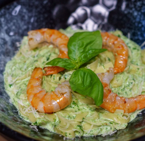 Těstoviny s krevetami 120g.