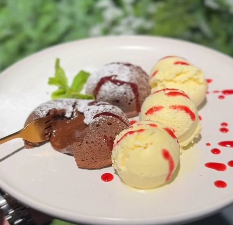  Čokoládový fondán s citrusovým sorbetem