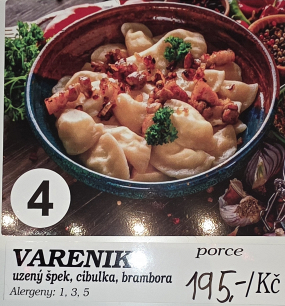 Vareniky - uzený špek