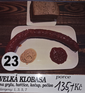 Grilovaná klobása velká