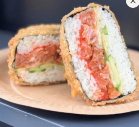 ▪️Burger z tatarem z łososia