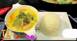 T1. Tofu na zeleném kari s rýží