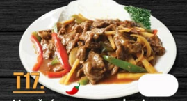 T17. Hovězí maso se zeleninou po thajsku s rýží