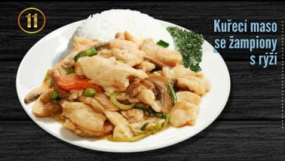 11. Kuřecí maso se žampiony s ryzi