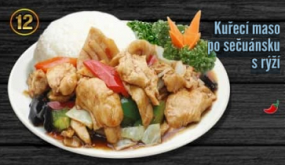 12. Kuřecí maso po secuánsku s ryzi 🌶️