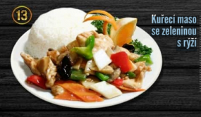 13. Kuřecí maso se zeleninou s rýží