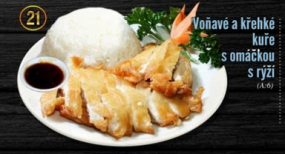 21. Voňavé a křehké kuře s omáčkou s rýzí