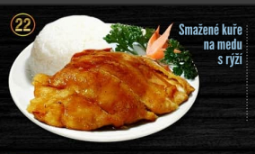 22. Smažené kuře na medu s rýží