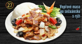 27. Vepřové maso po sečuánsku s rýží 🌶️