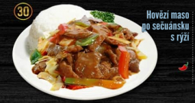30. Hovězí maso po sečuánsku s rýží 🌶️
