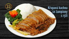33. Křupavá kachna se žampiony s ryzi