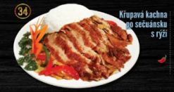 34. Křupavá kachna no sečuánsku s rýži