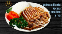 36. Voňavá a křehká kachna s omáčkou a rýží